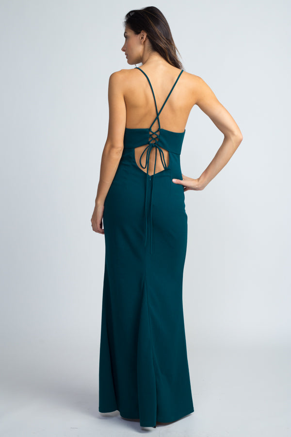 V-Neck Ponte Gown