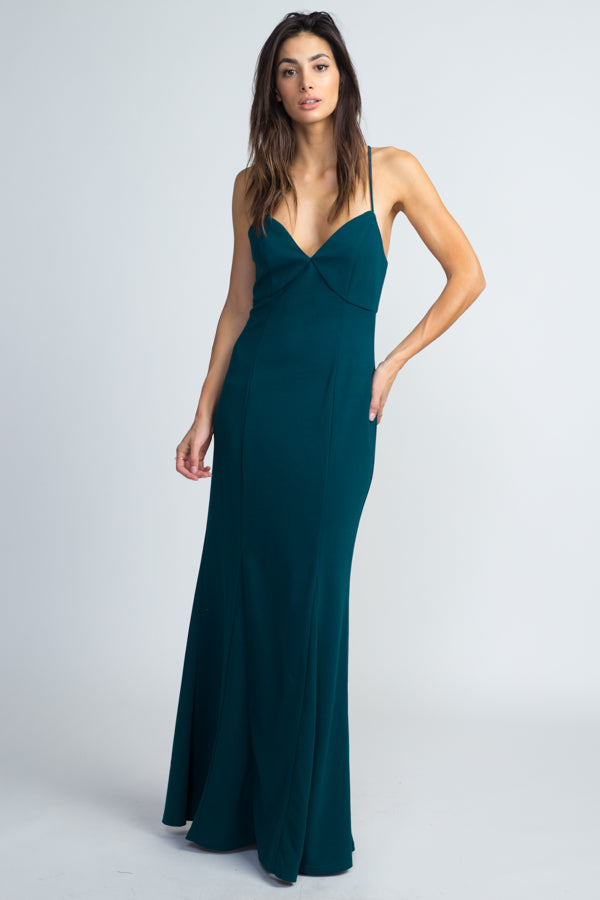 V-Neck Ponte Gown