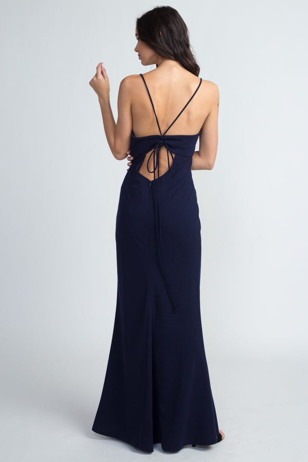 V-Neck Ponte Gown