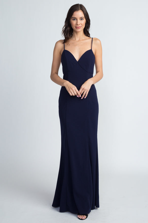 V-Neck Ponte Gown