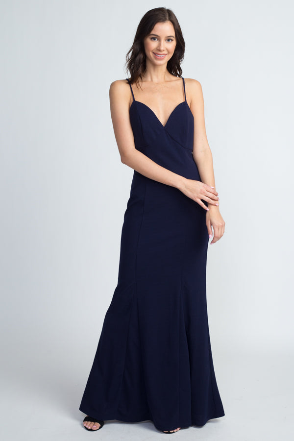 V-Neck Ponte Gown