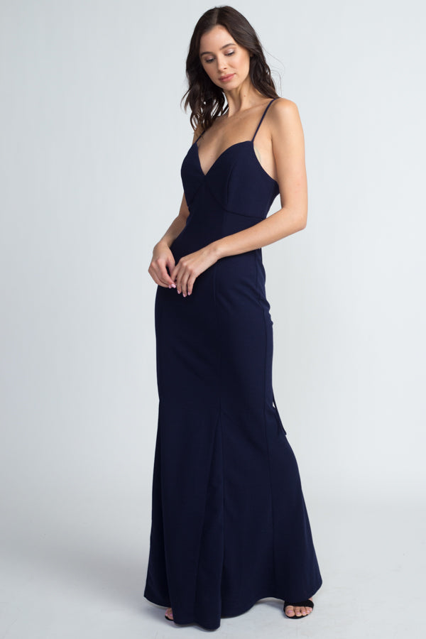 V-Neck Ponte Gown