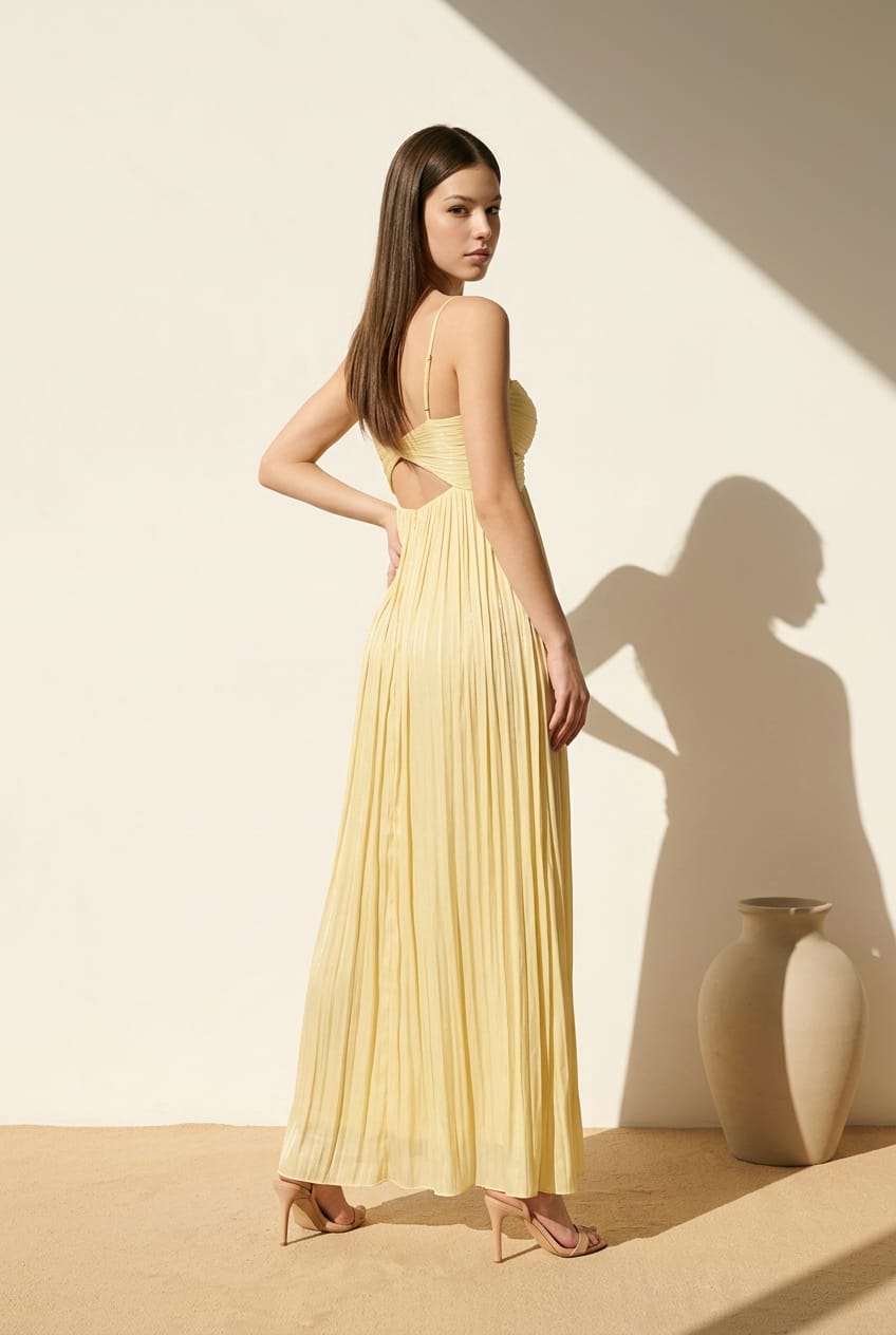 Eleanor Halter Gown with Scarf Train