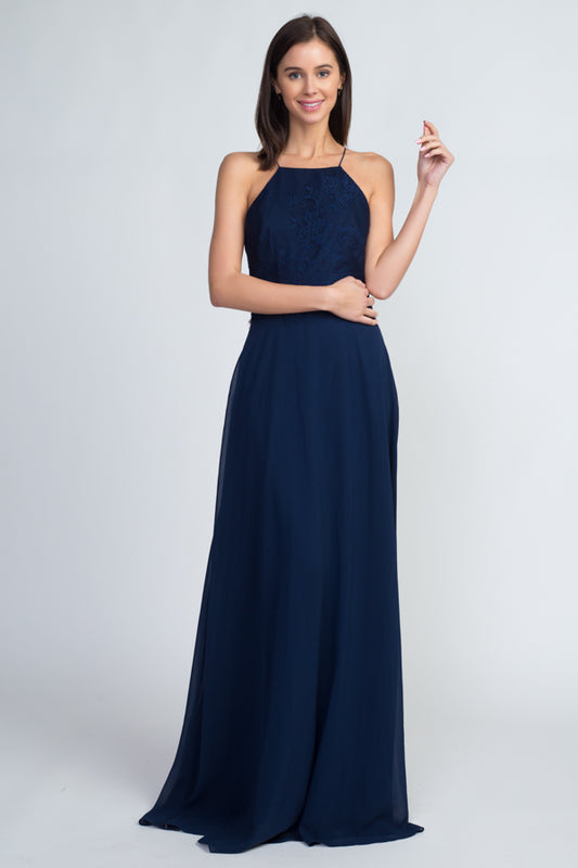 Sandra Chiffon Halter Gown