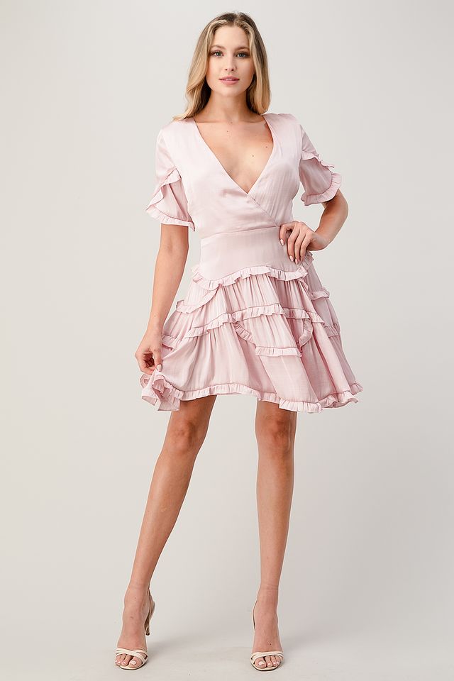 Perrie Short Sleeve Ruffle Mini Dress