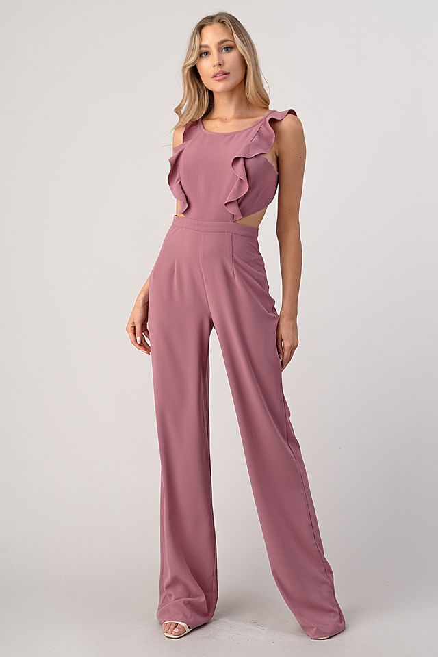 Talia Ruffle Shoulder Pant Suit