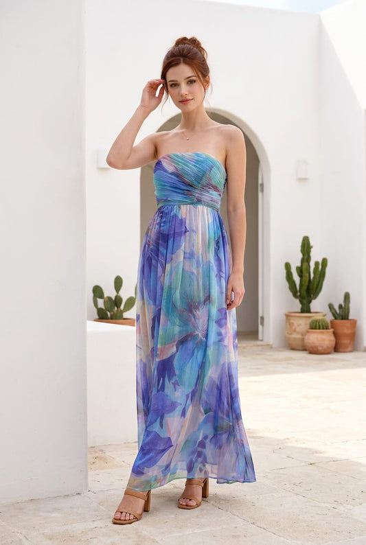Aira Organza Strapless Maxi