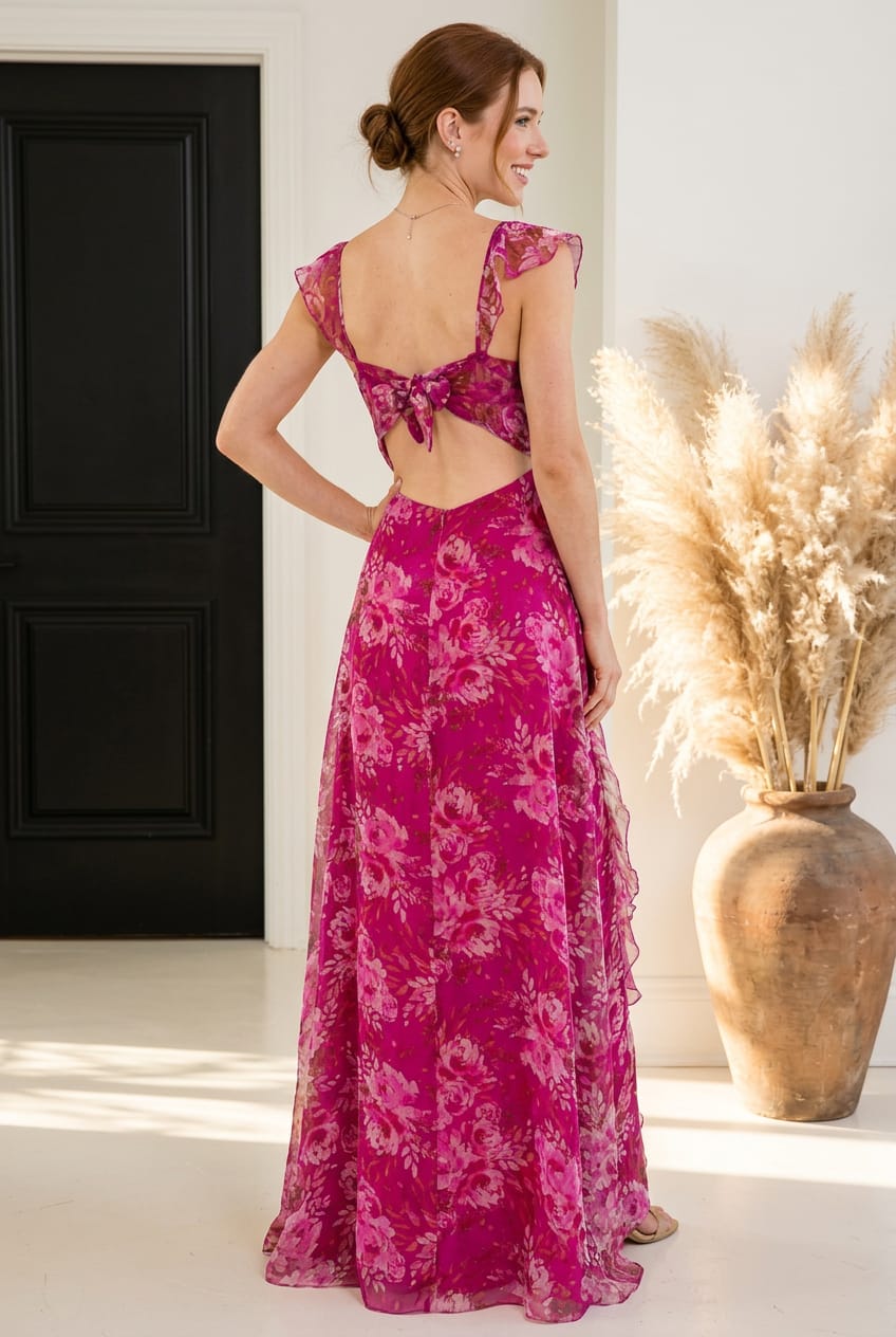 Elsie Chiffon Flounce Dress