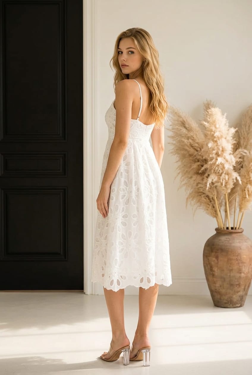 Tinsley Eyelet Sequin Midi Dress