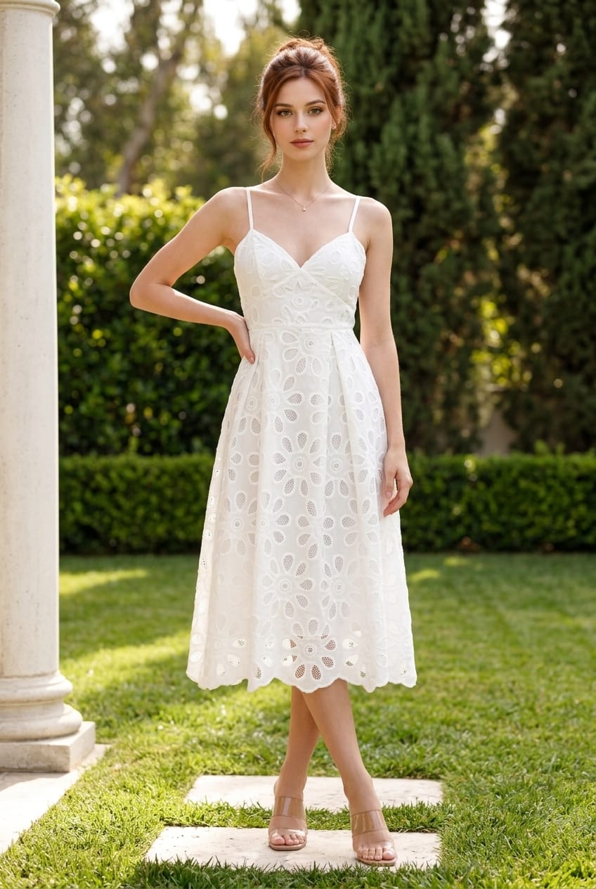 Tinsley Eyelet Sequin Midi Dress