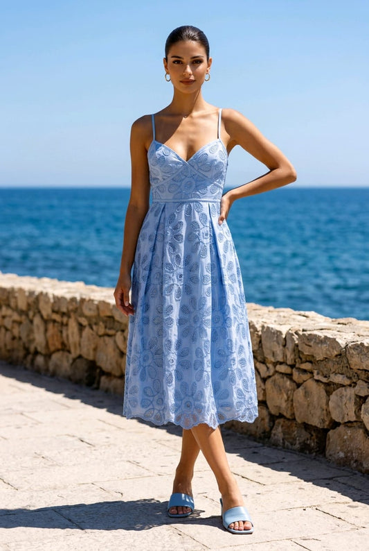 Tinsley Eyelet Sequin Midi Dress