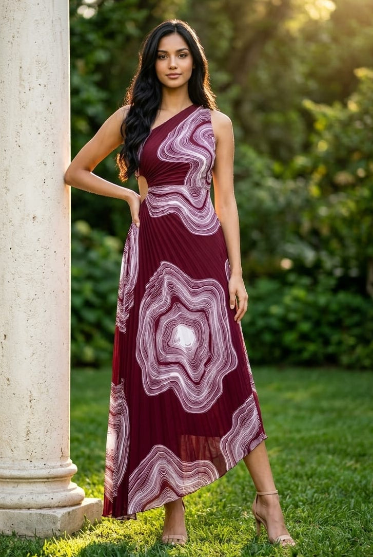 Noa One-Shoulder Printed Maxi Dress
