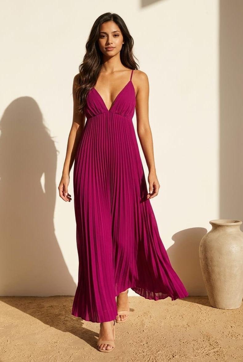Olivia Empire Pleated Gown