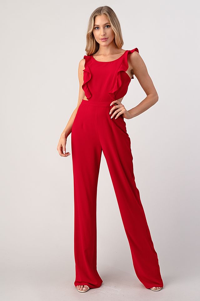 Talia Ruffle Shoulder Pant Suit